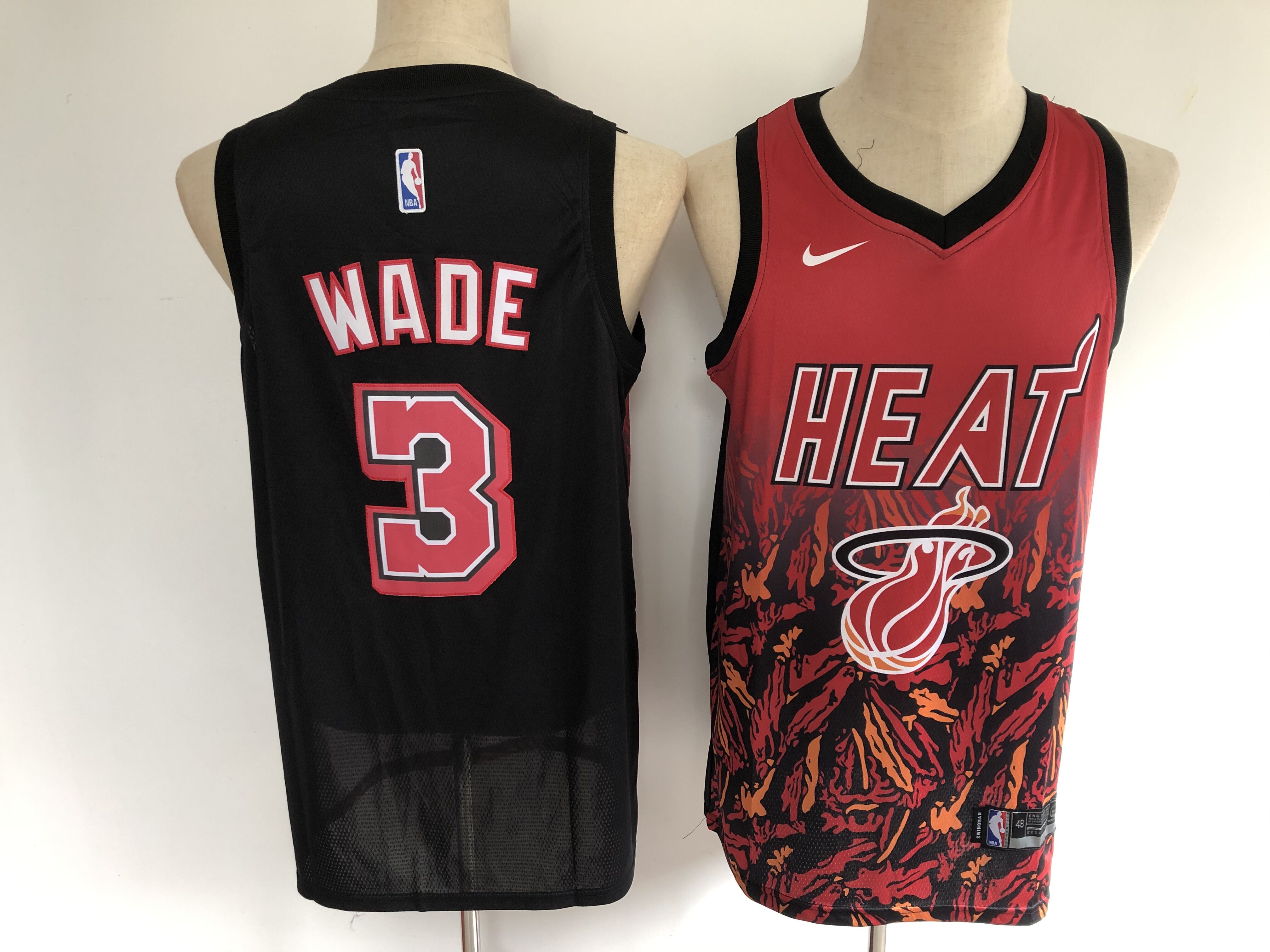 2020 Men Miami Heat 3 Wade Black red limited NBA Nike Jerseys